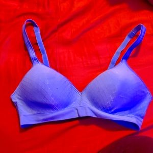 Blue bra.